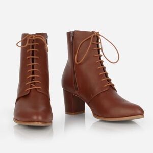 Poppy Barley Victoriana Boot Lace Up Heeled Brown Leather Prairecore Size 5.5